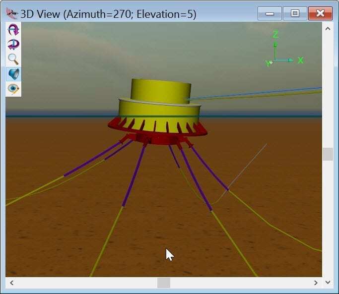 CALM Buoy modeled in OrcaFlex