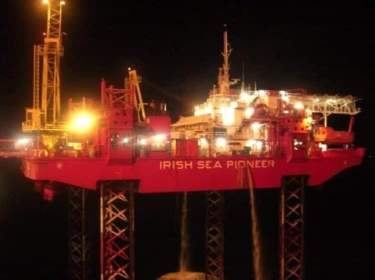 Jack-up Irish Sea Pioneer at Night